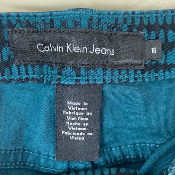 Calvin Klein Jeans Teal and Black Sz 16 Slightly Tapered Leg - Picture 5 of 10